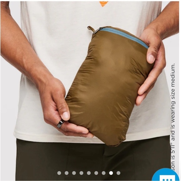 Cotopaxi Men’s Medium Fuego Hooded Down Puffer Jacket Blue Spruce Stripes NWT - Picture 14 of 15